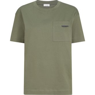 Brunello Cucinelli Cotton jersey T-shirt in Olive at Nordstrom, Size 4X-Large Eu