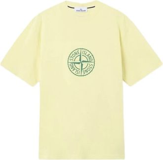 Stone Island T-shirts en Polos Geel - Heren - T-shirts - Geel - XL - Katoen - Tops