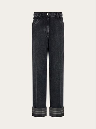 Ferragamo Womens Black Straight Leg Trousers