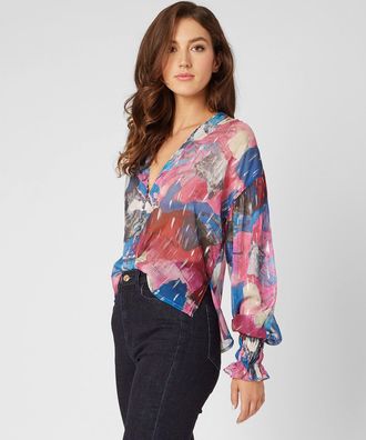 Adrienne Landau Printed Woven Blouse