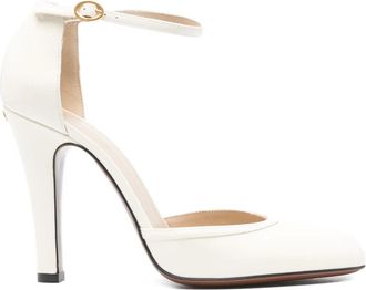 Valentino Garavani 100 mm leren pumps met enkelbandje - Beige