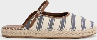 Charles & Keith Striped Mary Jane Espadrille Mules
