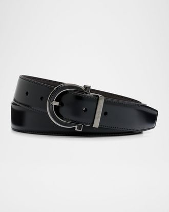 Ferragamo Men & apos;s Reversible Gancio-Buckle Leather Belt