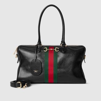 Gucci Borsetto Large Boston Bag, Black, Leather
