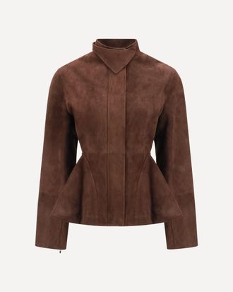 Alaia Peplum Jacket in suede goatskin Female 40