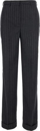 Semicouture Broeken, Dames, Grijs, XS, Wol, Lola Broek