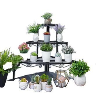 OEM Soporte Para Macetas, Construcci&oacute;n De Metal Resistente, Dise&ntilde;o Que Ahorra Espacio, Negro, L