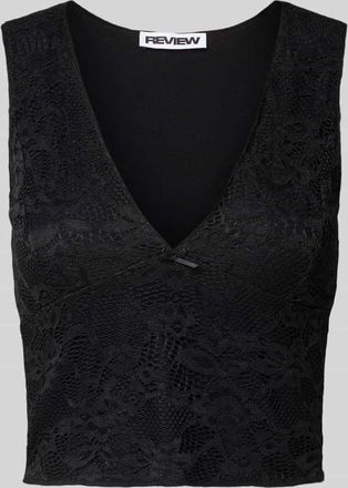 Review Top mit Ausbrenner-Effekt in Black, Größe XL