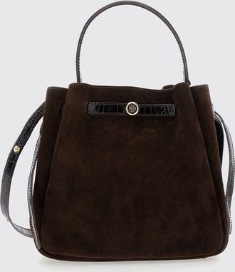 Tory Burch Romy Suede Mini Bucket Bag with Double T Logo