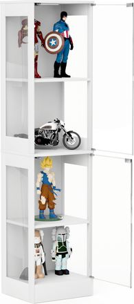 STILVORA Vitrina Con 2 Puertas De Cristal, 4 Niveles, Led Y Sensor De Movimiento, Para Sal&oacute;n, En Mdf Y Vidrio, 40&times;35&times;165 Cm