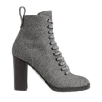 Jimmy Choo London Womens Cruz 95 Lace-Up Felt Ankle Boots In Grey