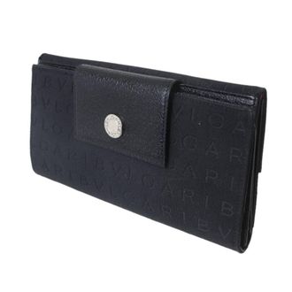 Bulgari Black Leather Long Wallet (Tri-Fold) (Pre-Owned)