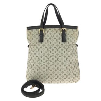 Louis Vuitton Khaki Canvas Leather Shoulder Bag Tote Bag (Pre-Owned)