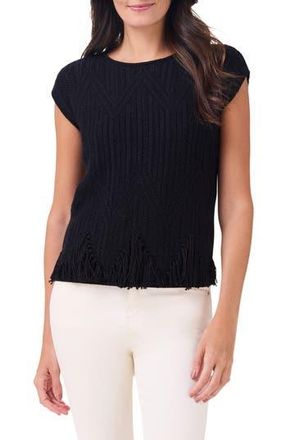 Nic+Zoe Openwork Sweater Top in Black Onyx at Nordstrom Rack, Size X-Large