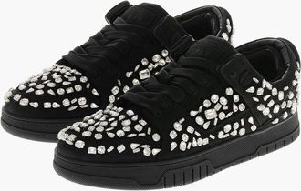 1989 STUDIO Low Leather Sneakers Embellished with Crystals 1989 Studio
