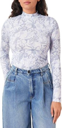 Scotch & Soda Print Mock Neck Top in Dancer Lavender at Nordstrom, Size X-Small
