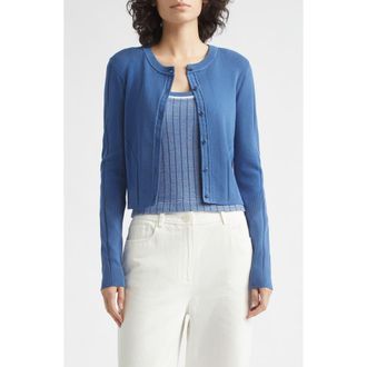 Toccin Vicki Crop Cardigan in Ocean at Nordstrom, Size X-Small