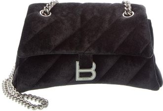 Balenciaga Crush Chain Small Velour Crossbody