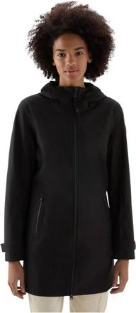 Woolrich Lichtgewicht Stretch Polyester Parka - Dames - Parka Jassen - Zwart - L - Polyester - Jassen