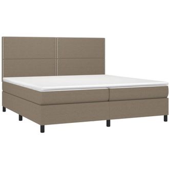 vidaXL Vidaxl - Cama Box Spring Con Colch&oacute;n Tela Gris Taupe 200x200 Cm