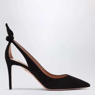 Aquazzura Black suede Deneuve pumps