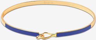 Bangle Up Emaillierter goldener Armreif Lily - Bleu Navy - 3mm