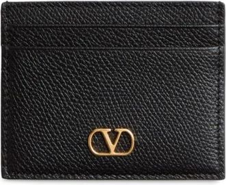 Valentino Garavani Zwarte Vlogo Ritskaarthouder - Dames - Portefeuilles - Zwart - ONE Size - Leer - Accessoires