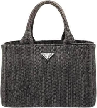 Prada Pre-owned Tote Bags, female, Gray, Size: ONE SIZE Pre-owned Vintage Satchel
