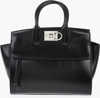 Ferragamo Leather Handbag RIELA with External Pocket Salvatore Ferragamo