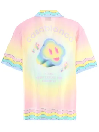 Casablanca Flaming Tennis Ball Silk Shirt - Multicolor