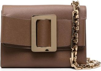 Boyy Schoudertas van leer met gespdetail - Dames - Handtassen - Bruin - ONE Size - Leer - Tassen