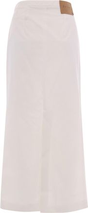 Patrizia Pepe Womens Pencil Skirt Bianca White Cotton