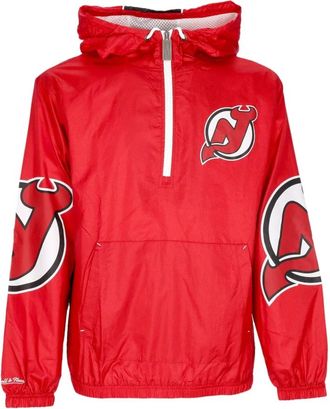 Mitchell & Ness New Jersey Devils Windbreaker Anorak - Heren - Zomerjassen - Rood - S - Nylon - Jassen