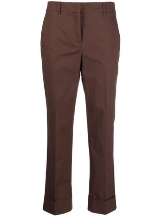 Incotex Cropped plooibroek - Bruin