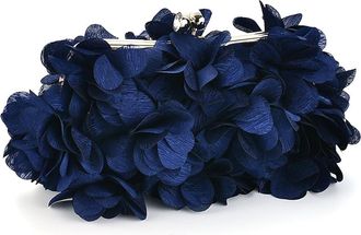 Generic LYEAA Flower Evening Clutch Purse Fashion Floral Evening Bags Large Capacity Elegant Handbag Solid Color Artificial Flowers Handbag Chic Hobo Bag (Dar