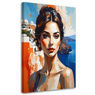 Feeby Cuadro Sobre Lienzo Retrato Femenino Colorido En Estilo De Arte Moderno 70x100