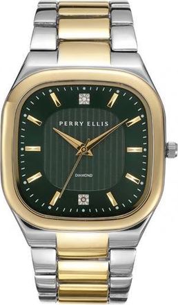 Perry Ellis Two-Tone Slim Square Diamond Bracelet Watch, 40mm in Two Tone at Nordstrom Rack