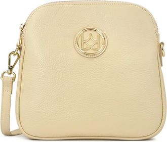 Kazar Cr&egrave;me leren posttas met twee compartimenten - Dames - Schoudertassen - Beige - ONE Size - Leer - Tassen