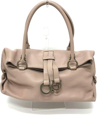 Ferragamo Gancini Pink Leather Shoulder Bag Tote Bag (Pre-Owned)