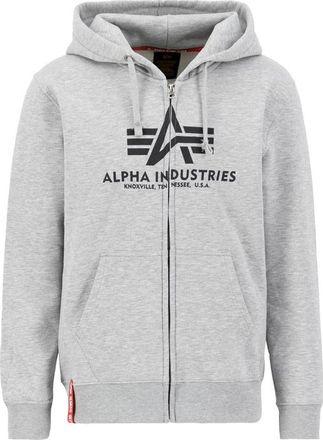 Alpha Industries Alpha Industries Mens Basic Big Logo Zip Hoodie - Grey - Size Medium