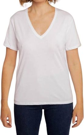 Anonym Apparel Romy Slub V-Neck Tee In White