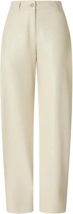 Pinko Pinko - Balloon-broek met lederlook en zachte touch - Dames - Broeken - Beige - Maat: M Leer