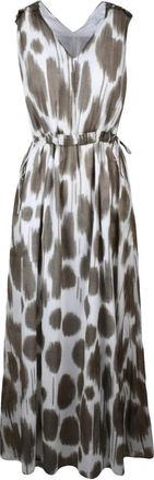 PESERICO Lange tuniekjurk - Dames - Maxi kleedjes - Veelkleurig - M - Katoen - Kleedjes