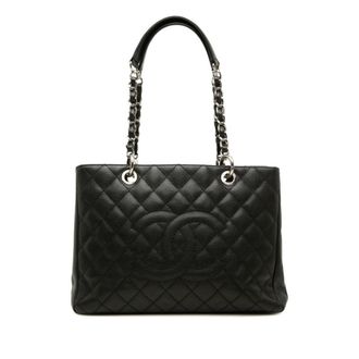 Chanel Black Grained Calfskin Shoulder Bag Tote Bag (Pre-Owned)