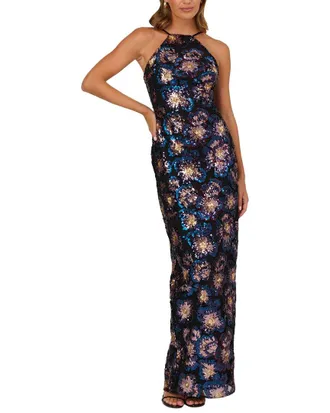 Adrianna Papell Sequin Long Dress
