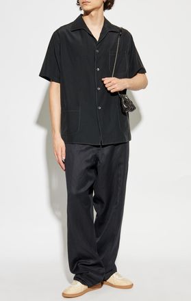 Maison Margiela Short Sleeve Shirt, Mens, Black