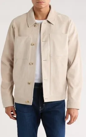 Nordstrom Suede Utility Jacket in Grey Feather at Nordstrom Rack, Size Xx-Large