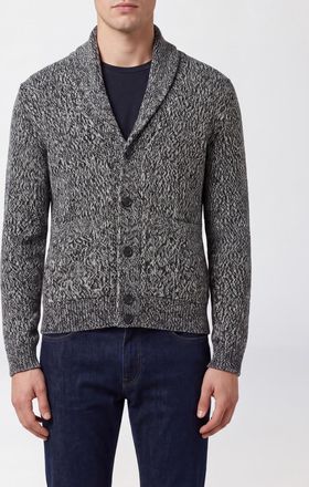Brioni Shawl Collar Cardigan in Pure Wool with a Button Closure