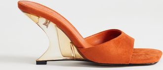 Topshop Esme - Sabot arancioni con zeppa trasparente-Arancione