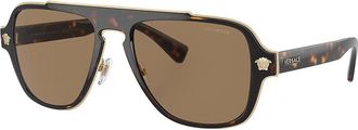 Versace VE 2199 1252LA 56mm Unisex Aviator Sunglasses